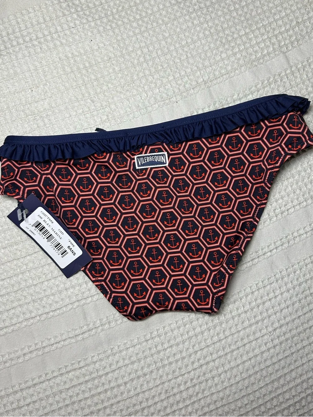 Vilebrequin Blue Red Marine Anchor Girls Bikini Bottom NWT
